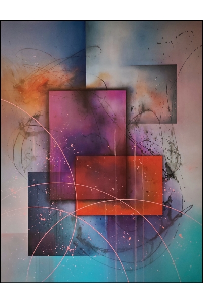 SPECTRUM XVI 180x140 cm NOWOCZESNY OBRAZ NAMALOWANY NA PŁÓTNIE
